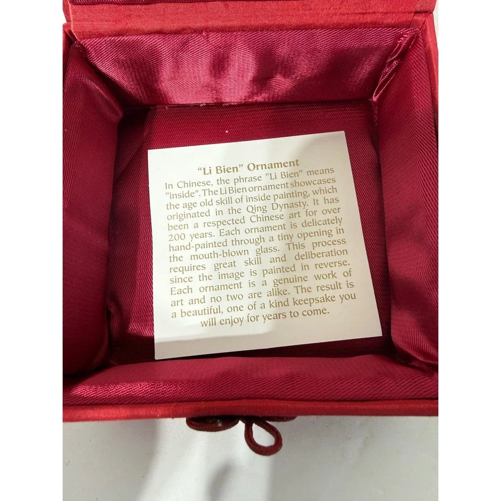 Pier 1 Li Bien Heart Christmas Ornament 2008 Hand Painted Glass Boxed Noel Joy